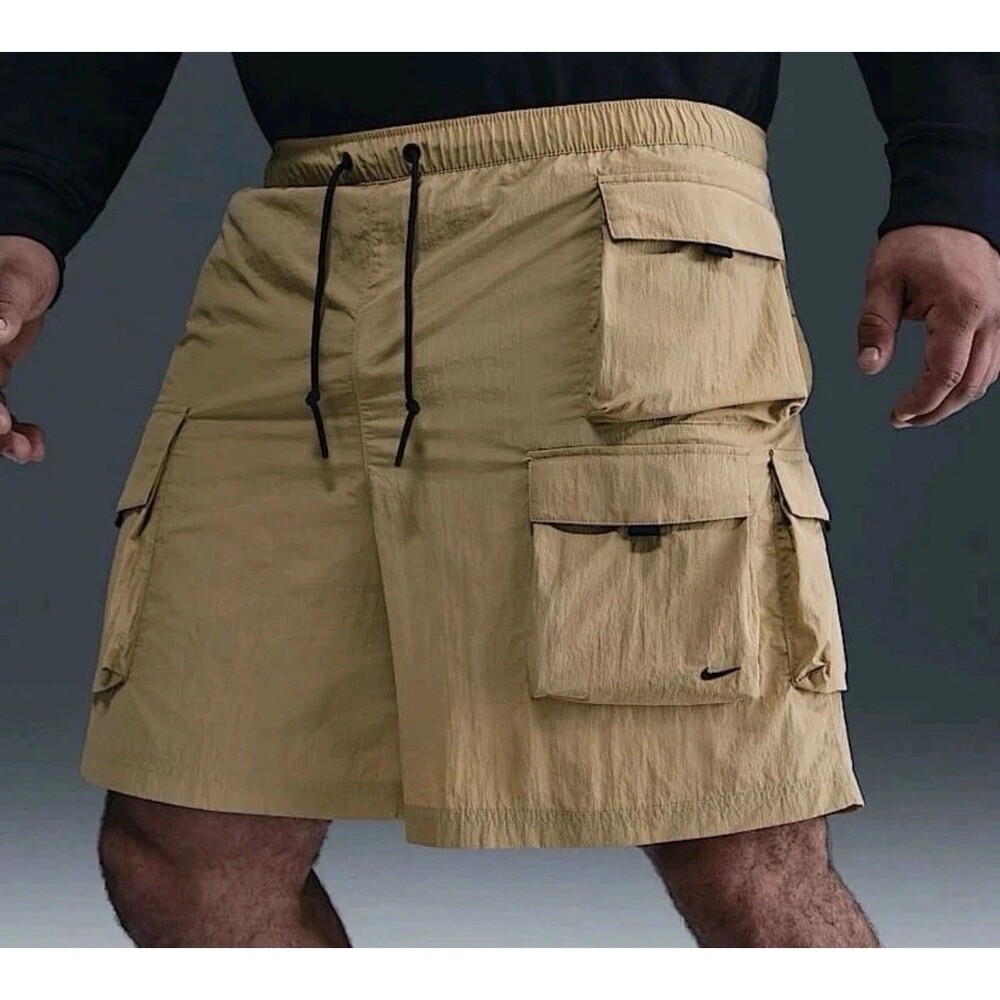 Nike 7" Tech Woven Cargo lightweight Shorts Beige Men Medium HJ0677-297